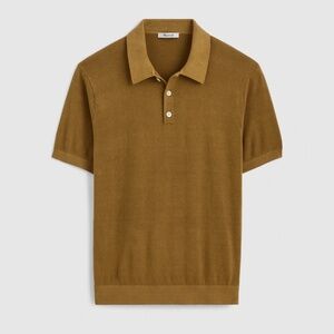 Madewell Three-Button Sweater Polo Shirt Size Small in Faded Birch NWT